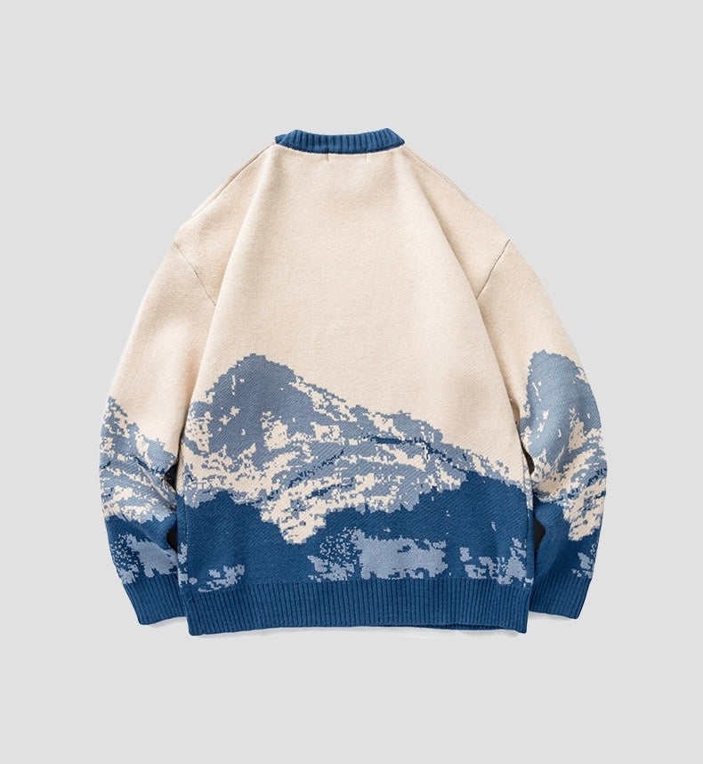 Strickpullover mit Bergmuster