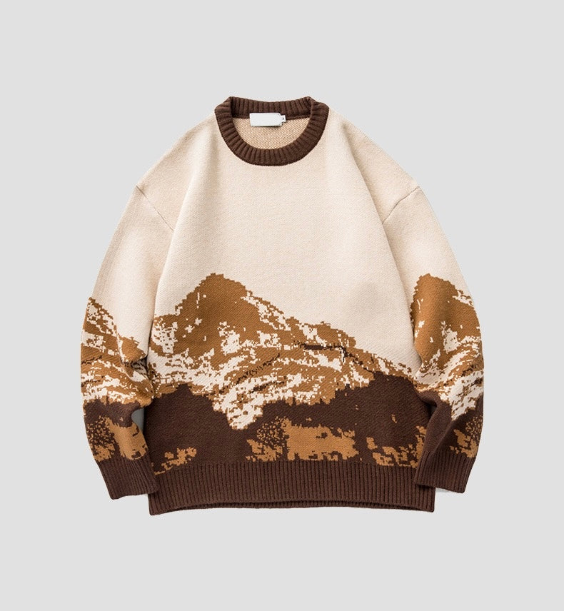 Strickpullover mit Bergmuster