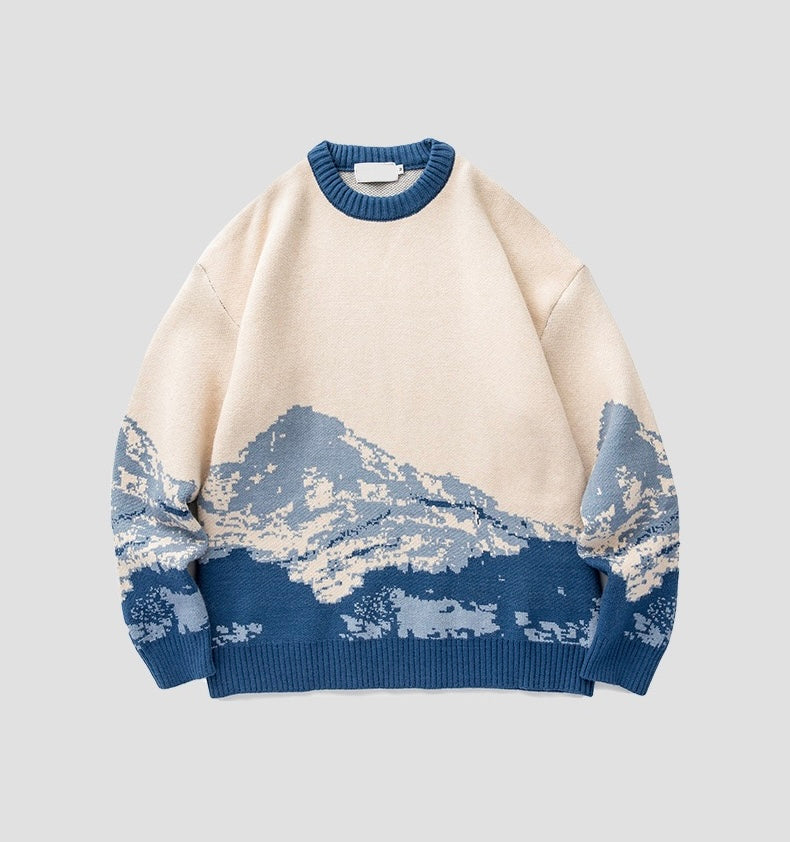 Strickpullover mit Bergmuster