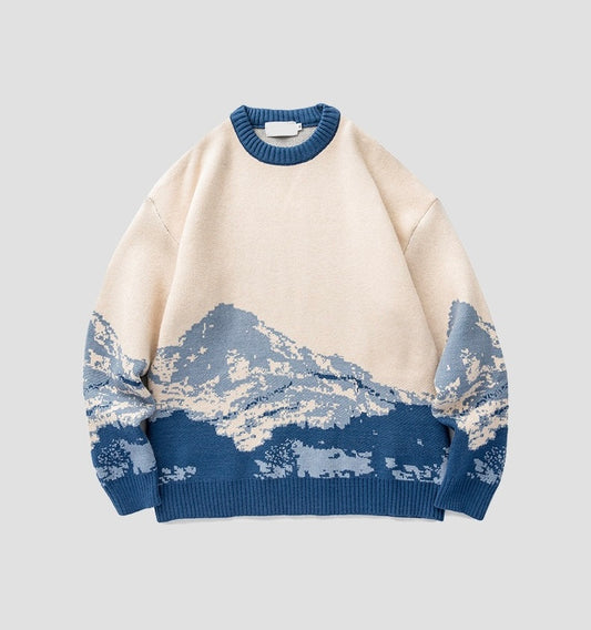 Strickpullover mit Bergmuster