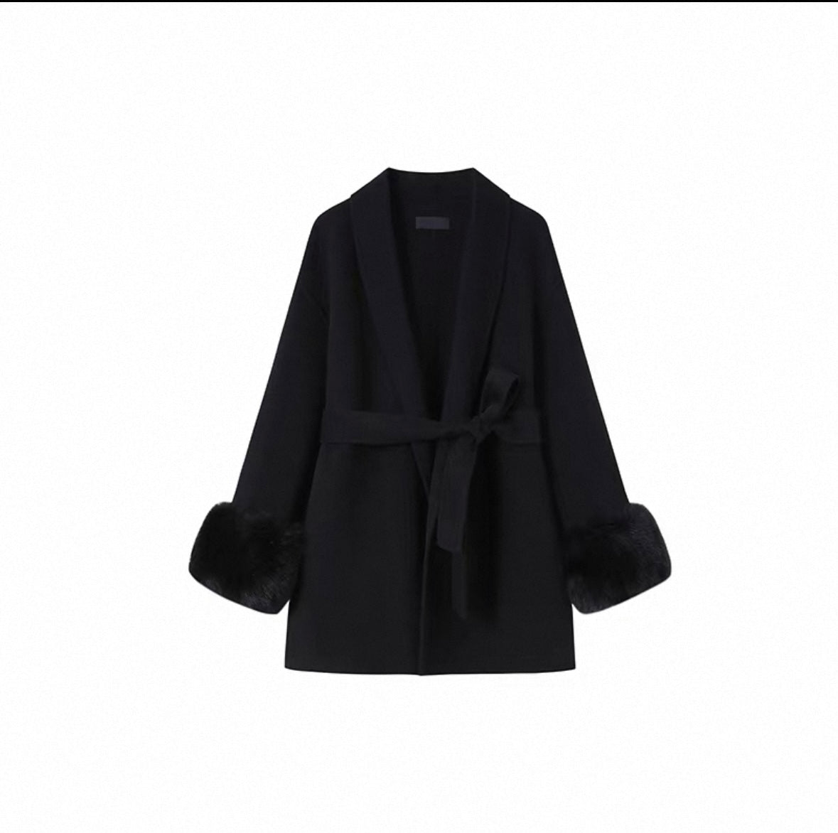 Hepburn Premium Mantel mit Echtfell