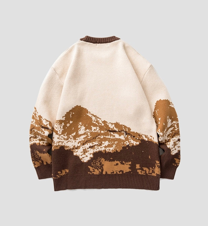 Strickpullover mit Bergmuster