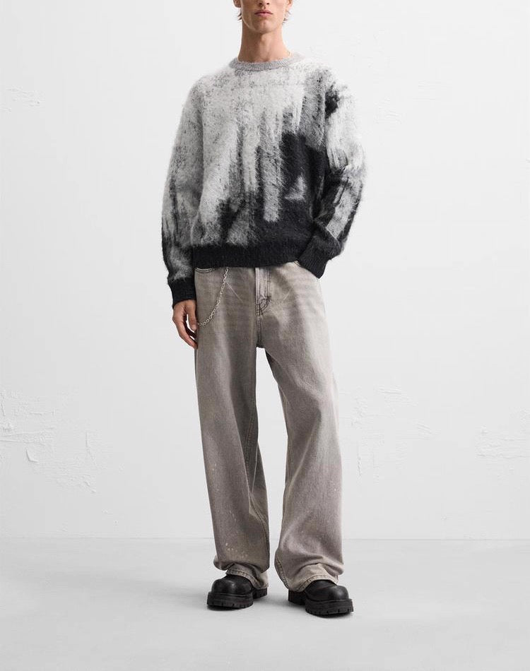 Streetstyle Pullover Grau-Schwarz