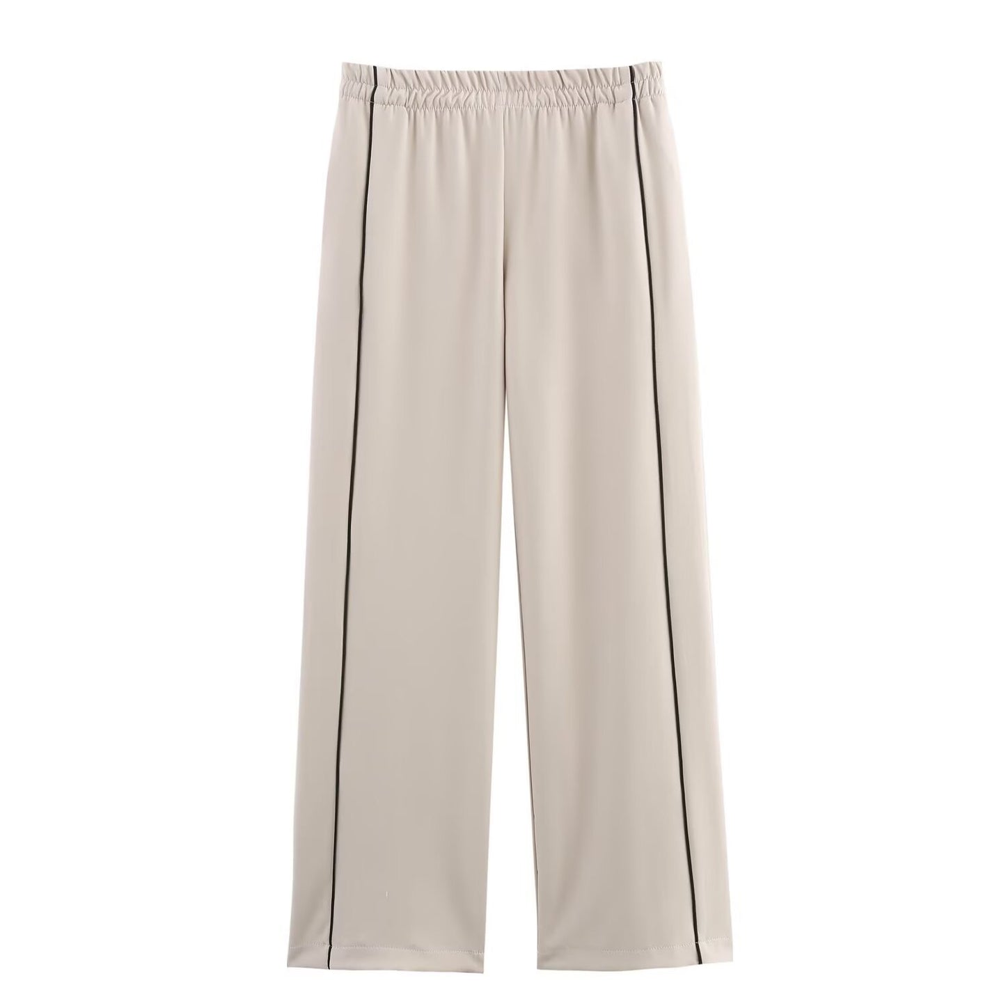 Zweiteiliges Track Suit Set – Beige mit Kontrastlinien