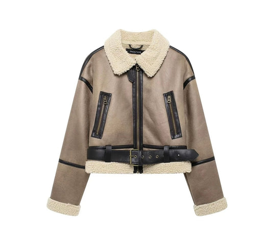 Double-Faced Kunstlederjacke