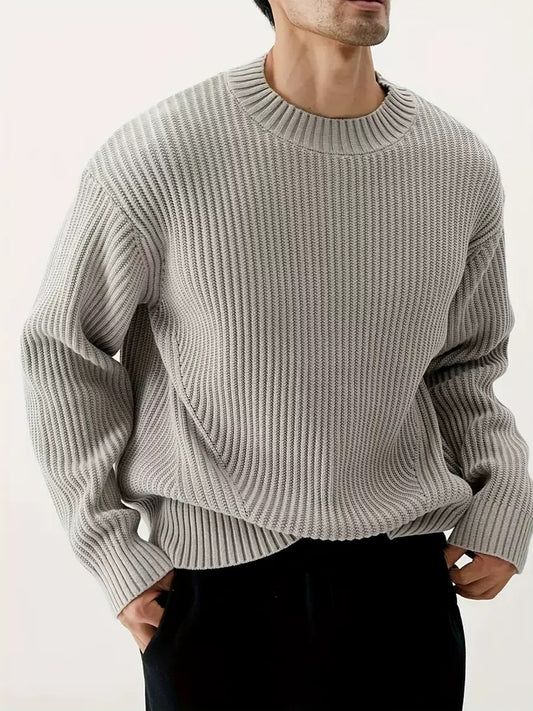 Oversize Strickpullover – Grau