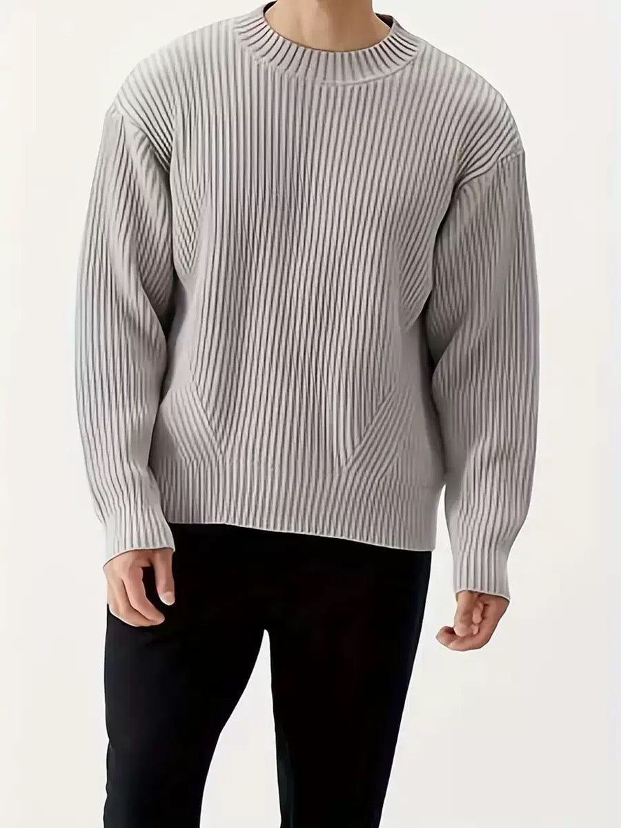 Oversize Strickpullover – Grau