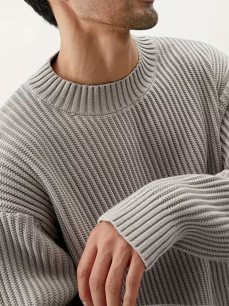 Oversize Strickpullover – Grau
