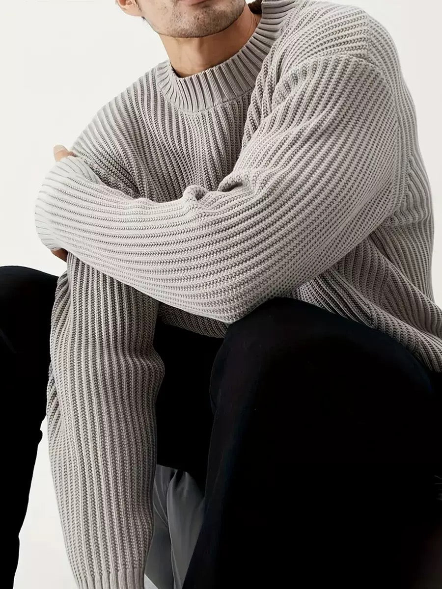 Oversize Strickpullover – Grau