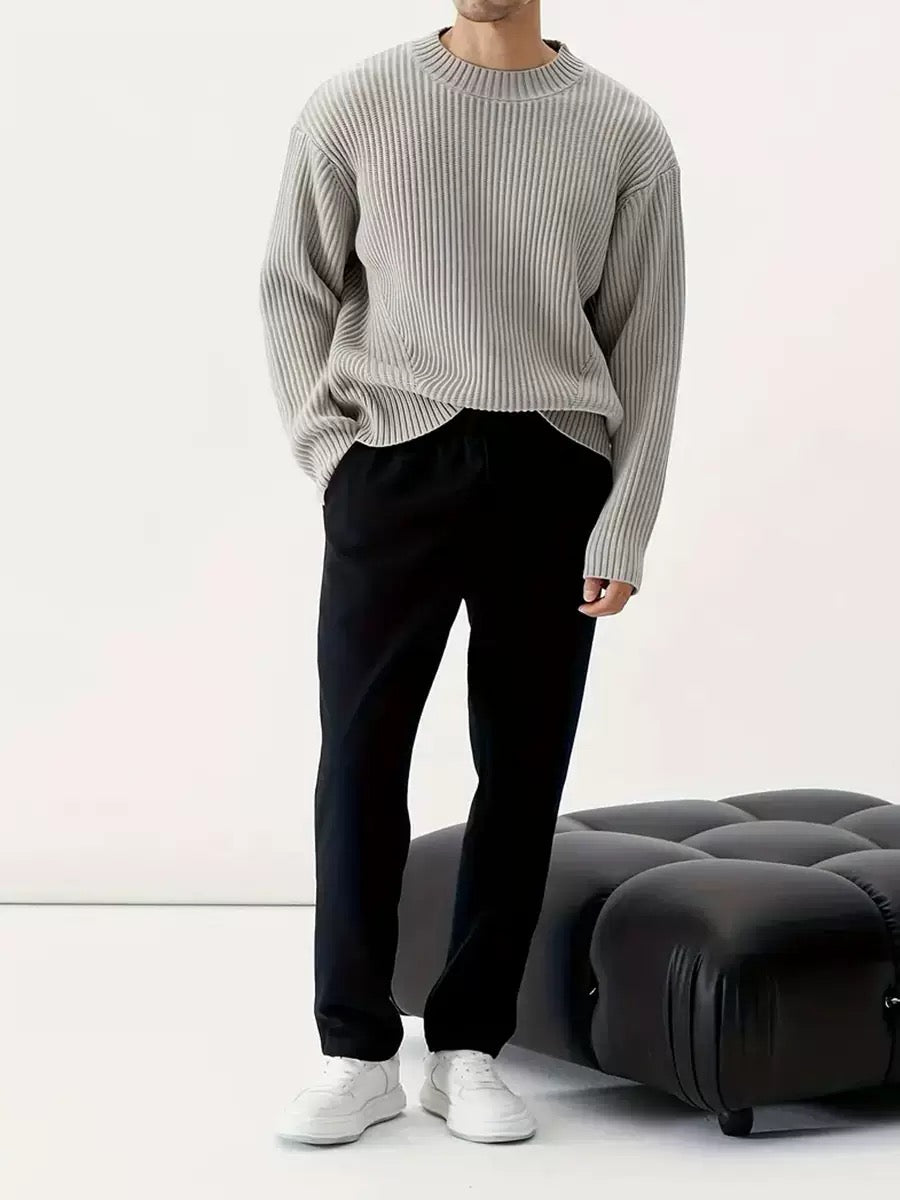 Oversize Strickpullover – Grau