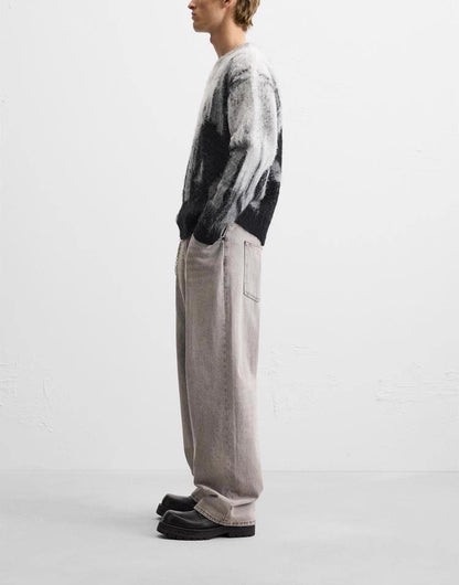 Streetstyle Pullover Grau-Schwarz