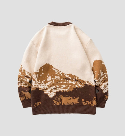 Strickpullover mit Bergmuster