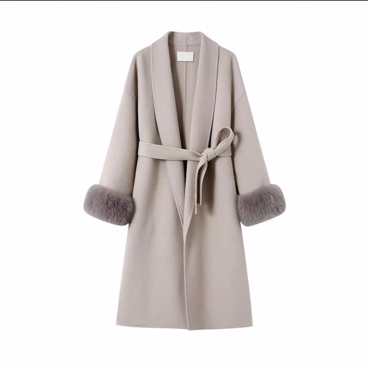 Hepburn Premium Mantel mit Echtfell