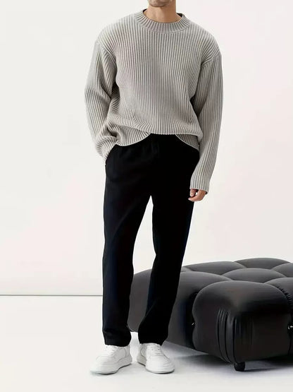 Oversize Strickpullover – Grau